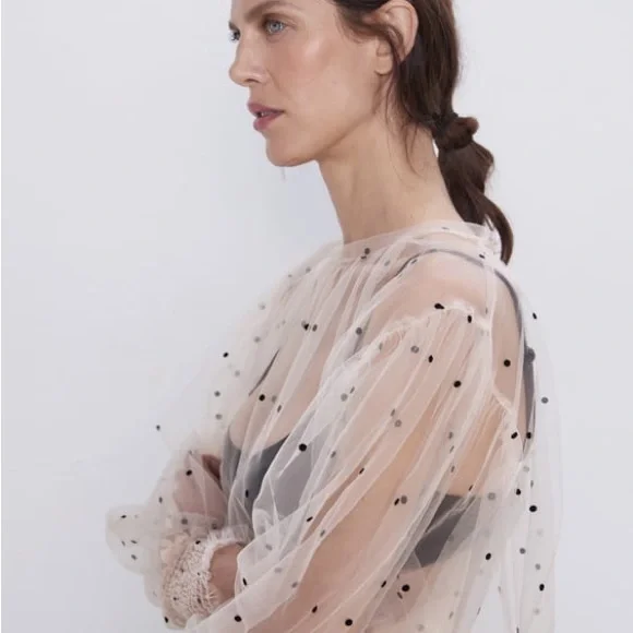 ISO Semi sheer polka dot top Zara in search of - Picture 2 of 2